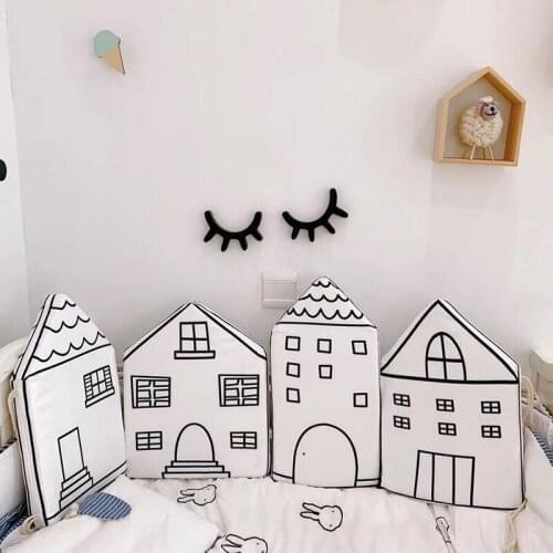 Baby Bed Bumper Nordic Kids Room Decor House Sides In The Crib For Newborns Cradle Protector Infant Cushion Home Decor