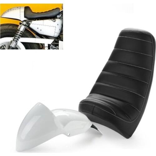 Motorcycle Cafe Racer Mudguard Retro Cowl Fender Tail Section with Seat Custom Fits For Harley Sportster XL 2004 - up New