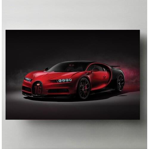 Bugatti Chiron Red Car Sport Car Supercar Posters Modern Canvas Painting Wall Art Picture HD Prints for Living Room Decor