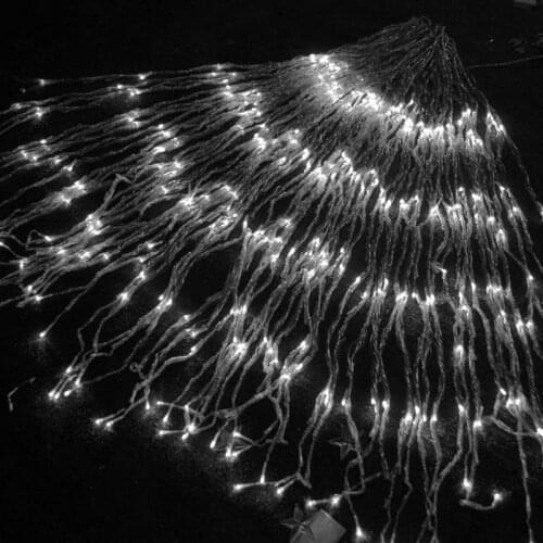 6M(W)*3M(H) 640LEDs water flow waterfall curtain Light fairy String Christmas Xmas garden party Wall decor-Multicolor/White/Blue