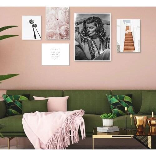 HD Prints Home Decor Beautiful Lady Flowers Pink Canvas Poster Painting Wall Art Modular Picture No Framework For Living Room