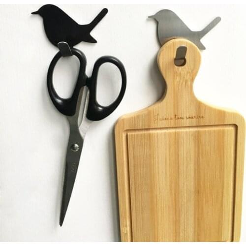 Tailored bird stainless steel hook Strong adhesive on back Waterproof stainless steel Hanging small objects Rounded edges