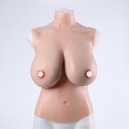 C-I Cup Realistic Half Body Silicone Breasts Forms Artificial Fake Large Boobs for Crossdresser Transgender Drag Queen Shemale