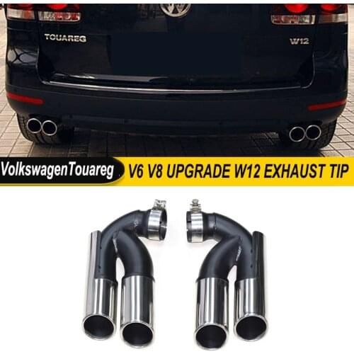 Exhaust Tip For Volkswagen Touareg V6 V8 Upgrade W12 Stainless Steel Exhaust System Car Exhaust Pipe Muffler Tip Tailpipe