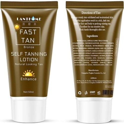 New Organic Natural Sunless Tanning Body Lotion Cream Tan Lotion Natural Looking Body Nourishing Self Bronzing Supplies Tan P4S3