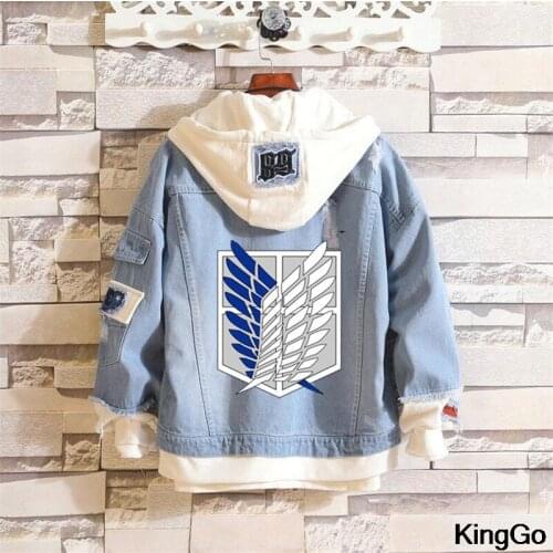 PAcademia Shoto Todoroki Cosplay Costumes Attack on Titan Fate Blue Denim Jacket Hoodie for Girls Boys Cool Coat