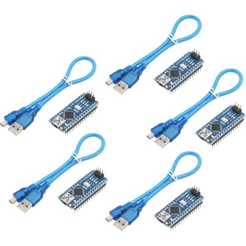 5PCS/LOT Nano 3.0 ATmega328P Controller Board CH340 USB Driver with Cable for Arduino