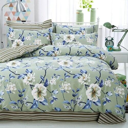 Luxury Floral Cute Children Cotton Bedding Sets 4PCS for Bedroom Duvet Cover+Pillowcases Cartoon Flower Kid Adult Bedding Set