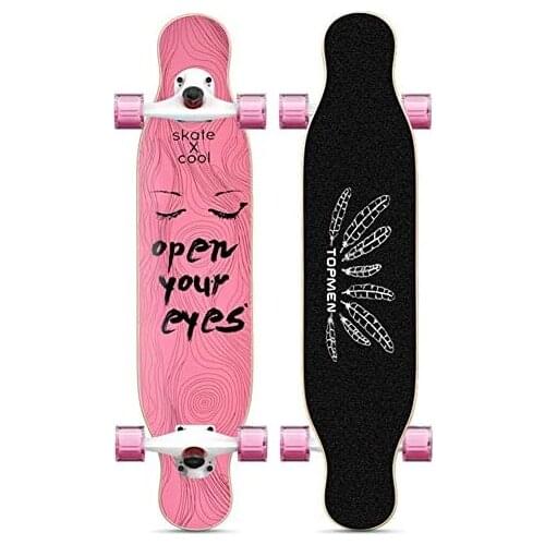 Skateboard 42X9 Long Skateboard Girl, 9-Layer Imported Maple Skateboard, Double Tilt ABEC-11 Bearings, Girl Dance, Free Play