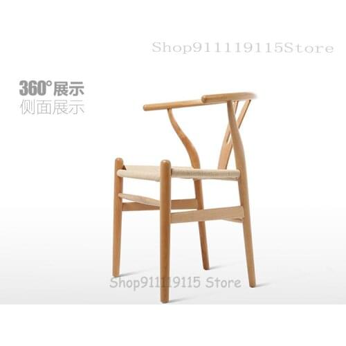 Y Chair Solid Wood Nordic Simple Modern Dining Chair Leisure Armback Domestic Wooden Chair Chinese Rattan Book Chair