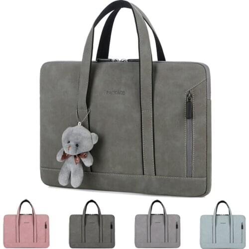 Sleeve Bag Laptop PU Case for Macbook Air Pro Computer 13 14.6 15.6 Inch Waterproof Notebook Briefcase Bag Shoulder Handbag K010