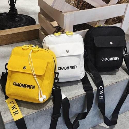 Fashion Harajuku Womens Shoulder Bag Pure Color Casual Tote Outdoor Bag Canvas Handbags Zipper Messenger Bags Vintage Crossbody