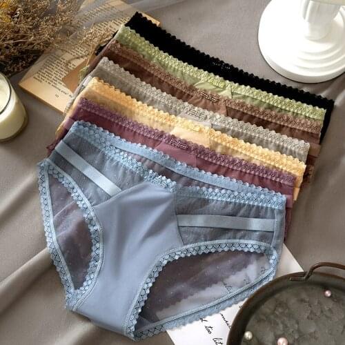 Panties for Women Underwear Lace Sexy Non-Trace Breathable Soft Lingerie Transparent Ladies Underpants