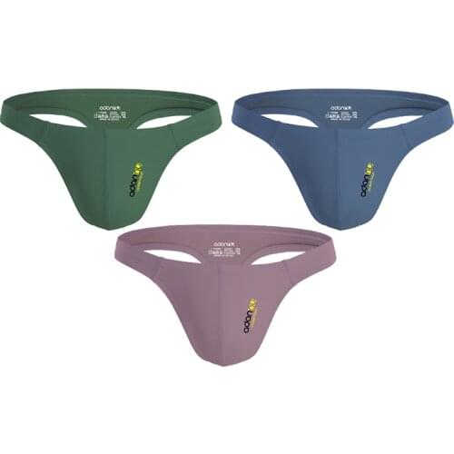 6 Colors Mens Underwear 3PCS/LOT Men Jockstrap Set Gay Sexy Mens Thong Modal Soft Man G-Strings And Thongs Slip Bikini AD313