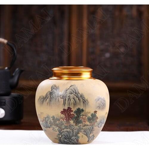 Simplicity Purple Clay Storage Jar Creativity Hand Painted Character Decorative Coffee Table Tea Caddy Kitchen Cereal Dispenser