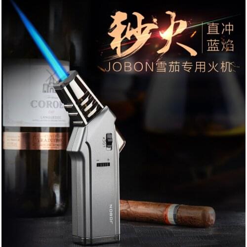 Outdoor turbine windproof lighter torch jet butane gas gun cigar smoking accessories cigarette metal elbow lighter gift