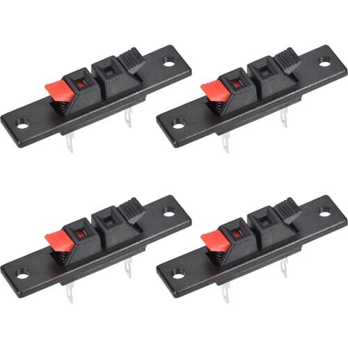 Uxcell 2 Way Spring Speaker Terminal Clip Push Release Connector Strip Block WP2-35(4Pcs)
