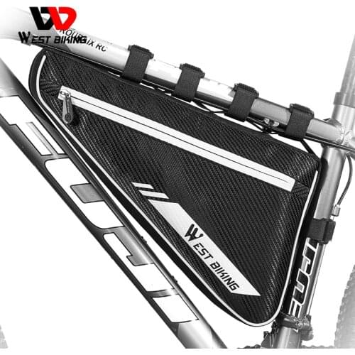 WEST BIKING Bicycle Bag Rainproof 4L Large Capacity MTB Road New Frame Bag Triangle Front Tube Pouch Cycling Pannier Accessories