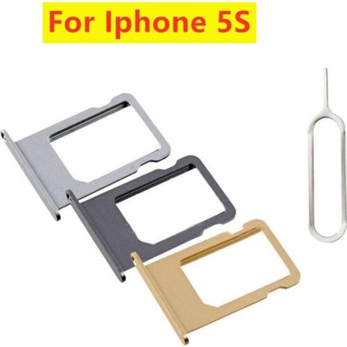 Gold Grey For iPhone 5 5S 5c Silver Nano Sim Card Tray Adapter Slot Holder Replacement Part with Eject Pin