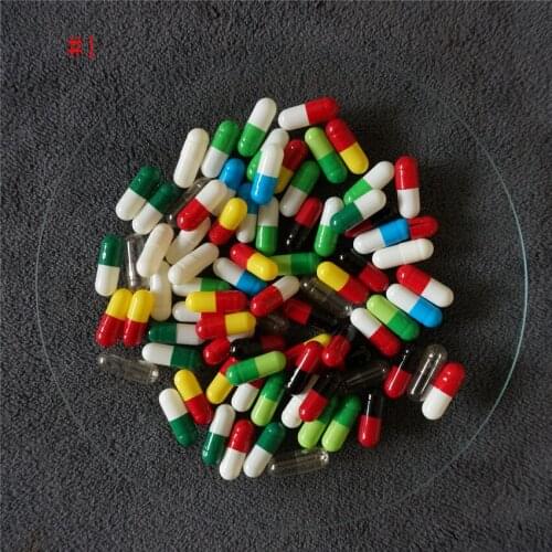 1# 1000/5000pcs 1 size High quality colored hard gelatin empty capsules, hollow gelatin capsules ,joined or separated capsules