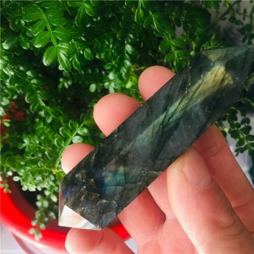 10cm Natural labrador double pointed crystal points, feng shui chakra crystal rods, healing crystals