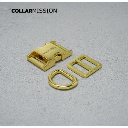 100pcs/lot Engraving (metal buckle+Tri-Glid+D ring)20mm metal plated buckle for bag webbing DIY dog collar accessories 8 colours