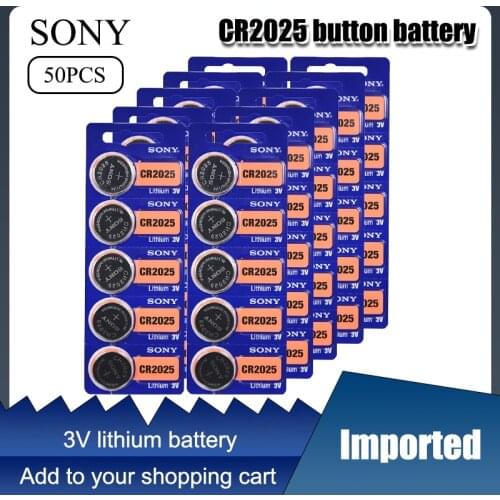 50PCS SONY Original cr2025 Button Cell Batteries cr 2025 ECR2025 DL2025 LM2025 3V Lithium Coin Battery For Watch Calculator