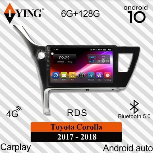 IYING Wireless Carplay For Toyota Corolla 11 2017/2018 10.1inches Car Radio Multimedia Video Player Navigation GPS DSP Android10