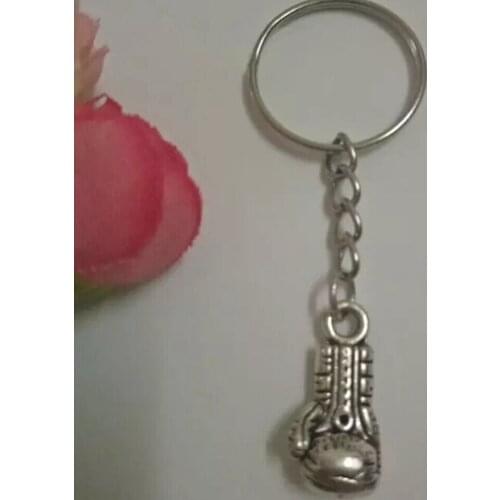 Boxer - Boxing gloves Key chain 25mm Key Chain Rings Charms Pendant Decorative KeyChain Bags Gifts D404