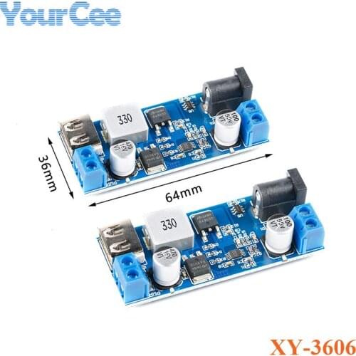2PCS XY-3606 DC DC Step Down Buck Power Supply Module 24v/12V Wide Voltage 9-36V to 5V LM2596S Power Converter Board Module