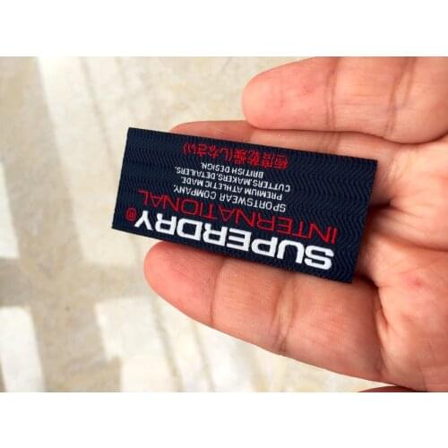 Custom cut folded clothing labels custom private brand woven labels and tags DSLBP02 (Please see instructions)