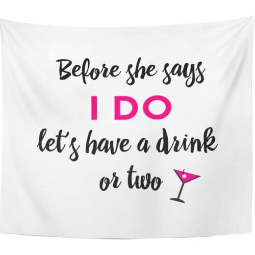 Tapestry Bachelorette Party Graphic Lettering Hand Written Hen Before Tapestries Wall Hanging for Living Room Bedroom Dorm