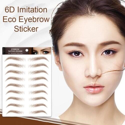 10 Pair 6D Ecological Brown Eyebrow Sticker Waterproof Eyebrow Stick-On Sticker Brow Makeup Sticker Eye Eyebrows N1S5