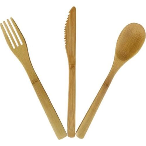 New Bamboo Cutlery Set Natural Bamboo Spoon Fork Knife Dinnerware Set Adult Japanese Style Bamboo Jam Cutlery LX8524