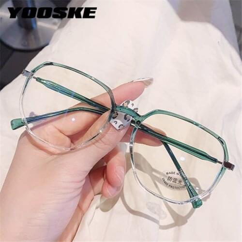 YOOSKE Anti Blue Light Glasses Frame Irregularity Can Be Equipped With Myopia Eyeglasses TR90 Womens Computer Spectacles Frames