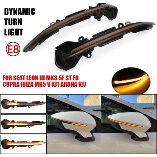 Pair For Seat Leon III Mk3 5F ST FR Cupra 2013-2018 Arona KJ7 Dynamic LED Turn Signal Blinker Mirror Flasher Light