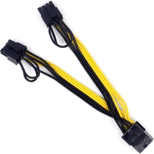 PCI-E 6-pin to 2x 8-pin GPU Graphics Card Power Splitter Cable PCI Express
