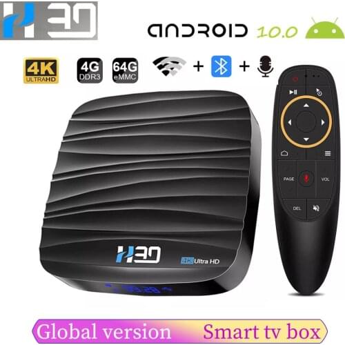 H30 Android Box 4GB 64GB 4K 1080p 2.4G&5G Wifi Bluetooth smart TV BOX android 10.0 RK3318 H.265 3D Video Set Top Box android