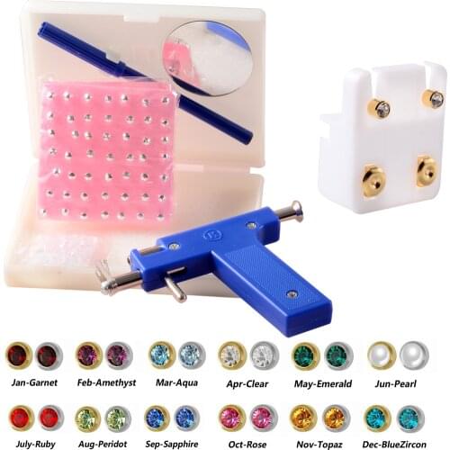 Professional Body Piercing Tool Kit Ear Nose Body Navel Piercing Gun With Ears Studs Tool with 98 PCS Ear Studs Jewelry Tool