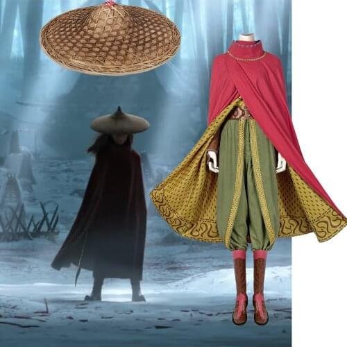 Raya and The Last Dragon Cosplay Costume Raya Battle Suit Women Cosplay Costume Outfit With Cloak Dragon Princess Dress Outfit