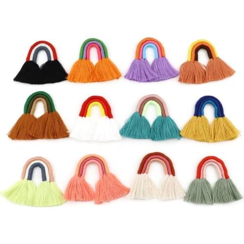 Multicolor Polyester Tassel Pendants Handmade DIY Making Earrings Charms For Women Party Club Fashion Jewelry Findings,1Piece