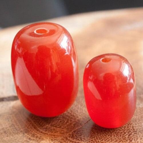 DIY semi-finished handmade accessories wholesale Red agate barrel beads Cylindrical semi-finished products