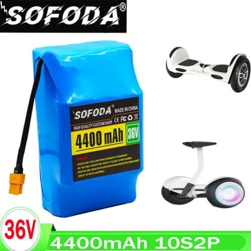 SOFODA 36V 4.4Ah 4400 mAh high drain 2 wheels, Electric scooter balancing 18650 lithium battery pack for self-balancing fit