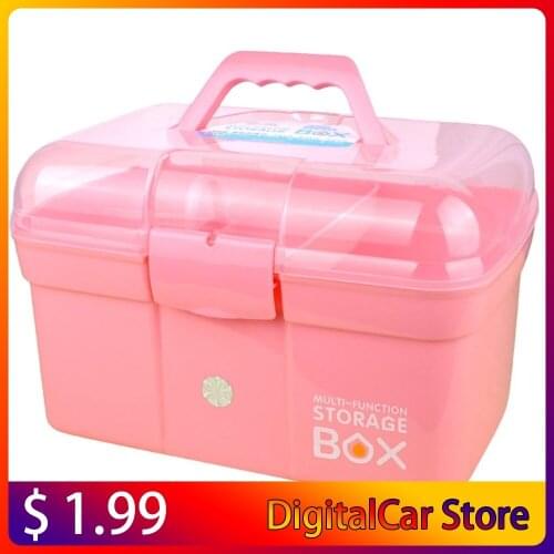 Three-storey Multicolor Double Layer Tools Multi-function Plastic Storage Box Case Nail Art Beauty Manicure Accessory Tool