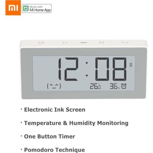 Xiaomi Miaomiaoce BT4.0 Smart Electric Digital Clock Hygrometer Thermometer E-ink Temperature Tools Works mi home mijia App