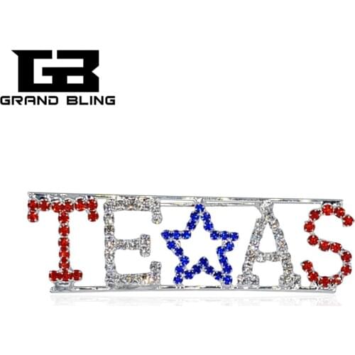 Unique USA Souvenir Gift "TEXAS" State Pin Rhinestone Brooch Jewelry