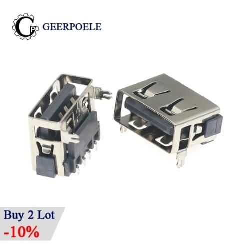 USB 2.0 Type A Forefoot 4 Pin 30V 1.5A USB Connectors Female Flat Port Jack Tail Plug Socket Electric Terminals Electrical