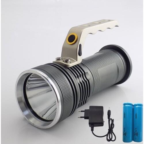 Big Size Waterproof XPE T6 Power Search Flashlight Rechargeable Flash Light Torch Lantern For Hunt With 18650 battery charger