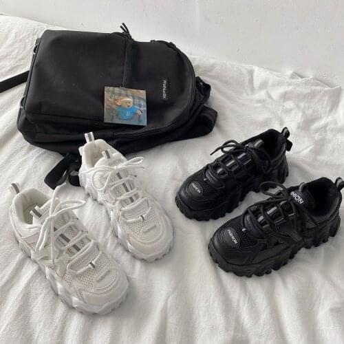 2020 Korean Women Sneakers Thick Bottom Vulcanize Outdoor Breathable Height Increasing Shoes Chunky Female Casual Shoes