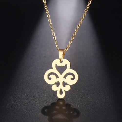 CACANA Stainless Steel Necklace For Women Man Chic Irregular Lucky Symbol Necklace Engagement Jewelry N313